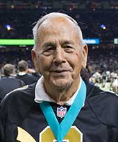 Jim Boulet, Peoples Health Champion, receives hiw award in the superdome.